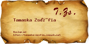 Tamaska Zsófia névjegykártya