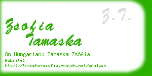 zsofia tamaska business card