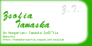 zsofia tamaska business card